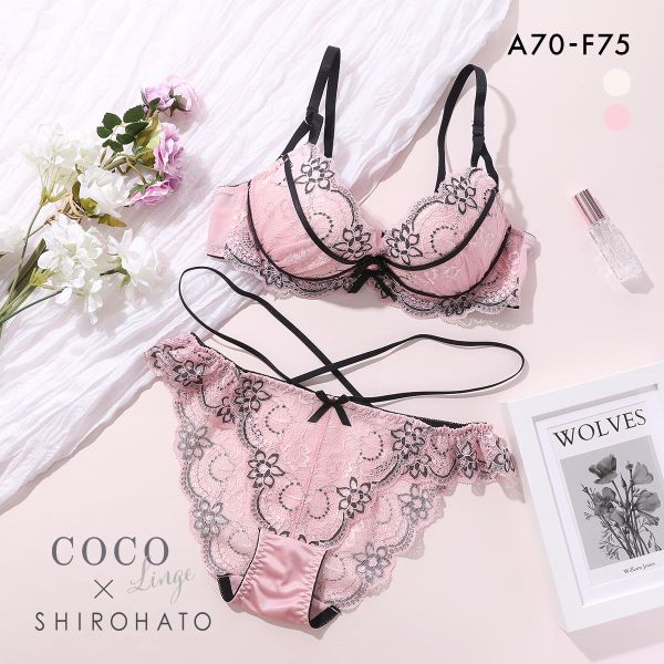 ココランジェ セクシーレディコード ブラジャー ショーツ セット SHIROHATO別注 谷間 バックレース ストリング COCO Linge