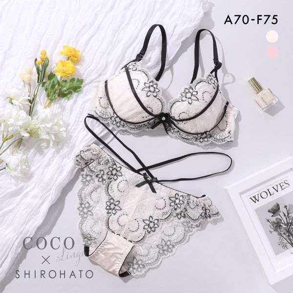 ココランジェ セクシーレディコード ブラジャー ショーツ セット SHIROHATO別注 谷間 バックレース ストリング COCO Linge