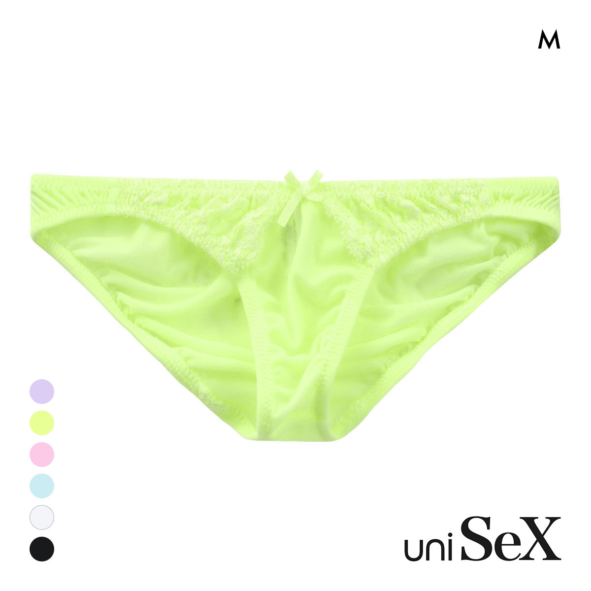 ユニセックス uniSeX NewT2M2 Cute lace ハーフバック HB 男女兼用 ジェンダーレス(YE-イエロー-M)