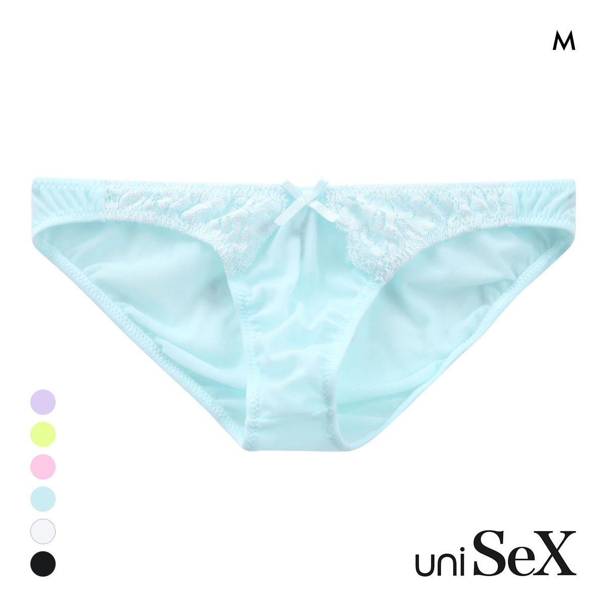 ユニセックス uniSeX NewT2M2 Cute lace ハーフバック HB 男女兼用 ジェンダーレス(SX-サックス-M)