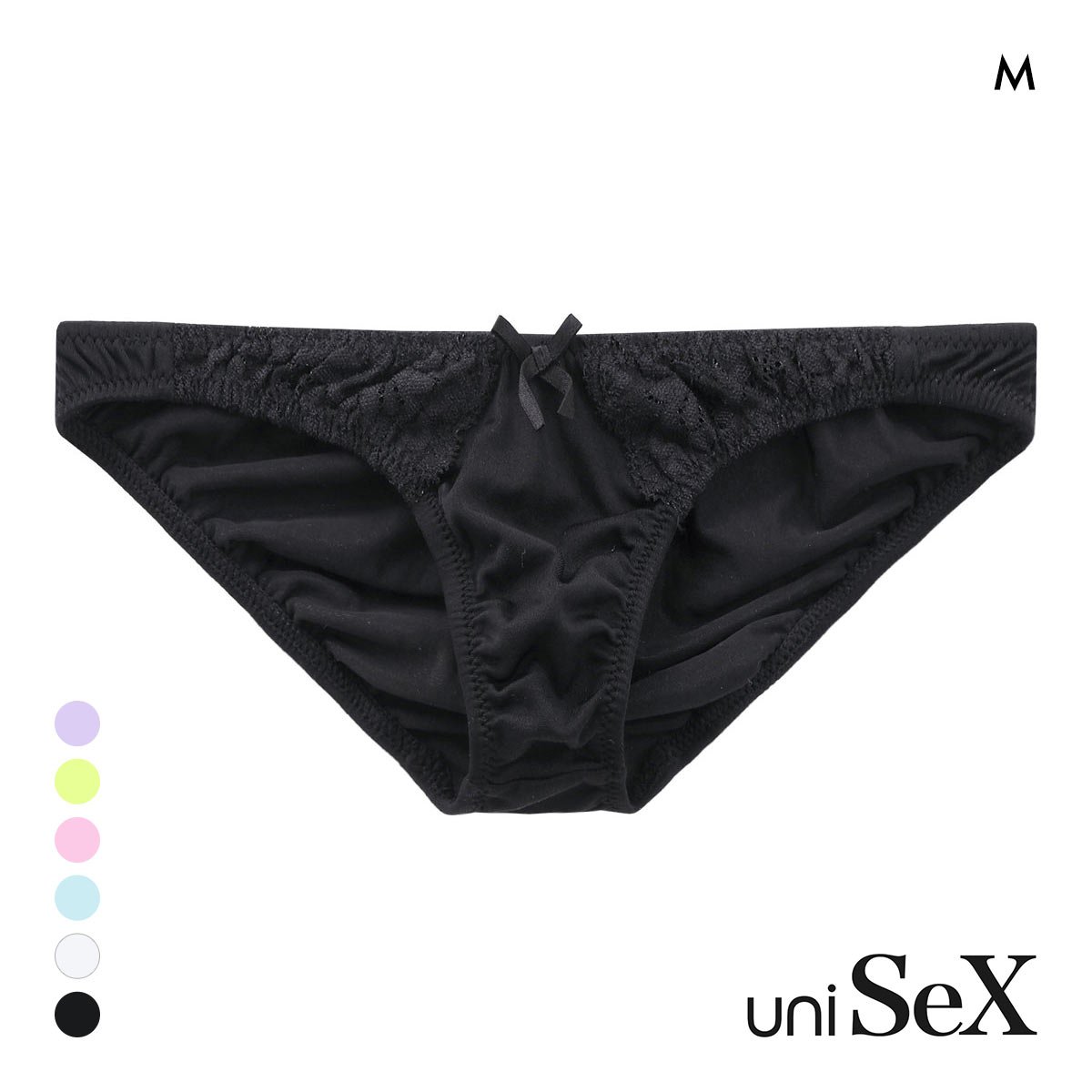 ユニセックス uniSeX NewT2M2 Cute lace ハーフバック HB 男女兼用 ジェンダーレス(BK-ブラック-M)