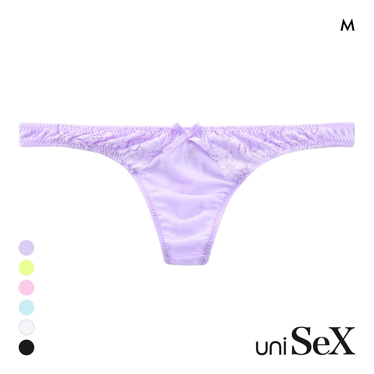 ユニセックス uniSeX NewT2M2 Cute lace Tバック 男女兼用 ジェンダーレス(PU-パープル-M)