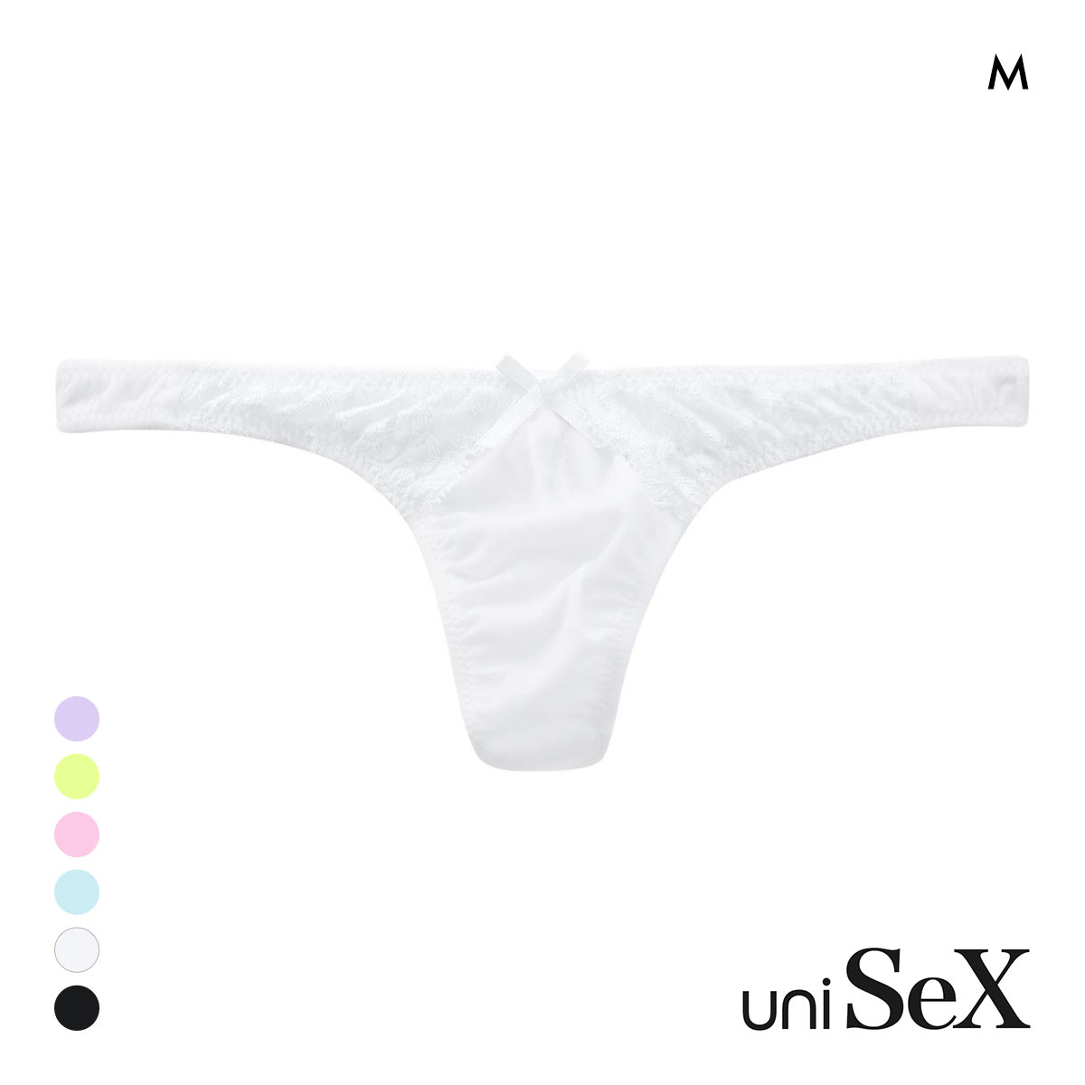 ユニセックス uniSeX NewT2M2 Cute lace Tバック 男女兼用 ジェンダーレス(WH-ホワイト-M)