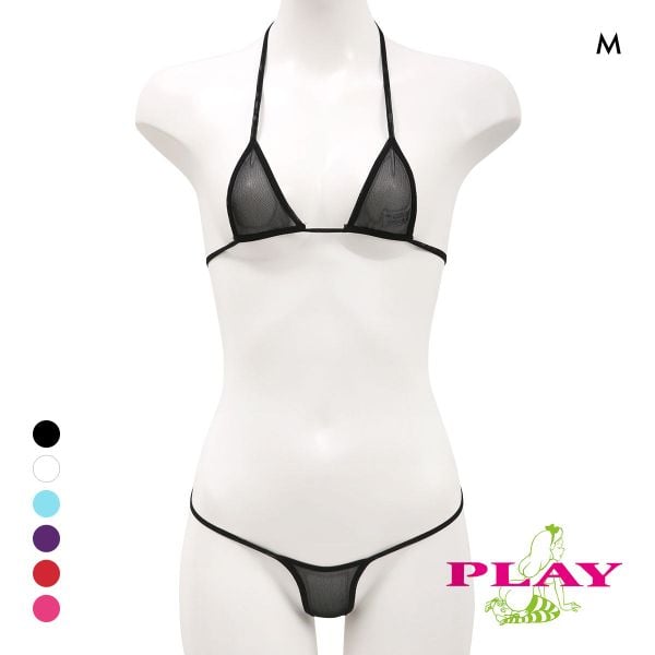 レディース マイクロブラ PLAY Powernet Super micro bikini set Tバック ブラセット M Ladys セクシー下着