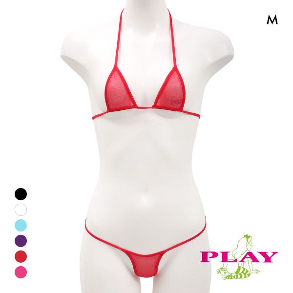 レディース マイクロブラ PLAY Powernet Super micro bikini set Tバック ブラセット M Ladys セクシー下着