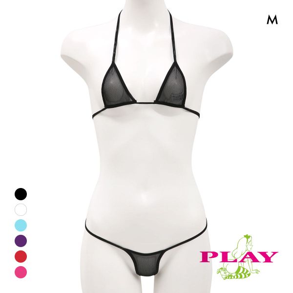 レディース マイクロブラ PLAY Powernet Super micro bikini set Tバック ブラセット M Ladys セクシー下着