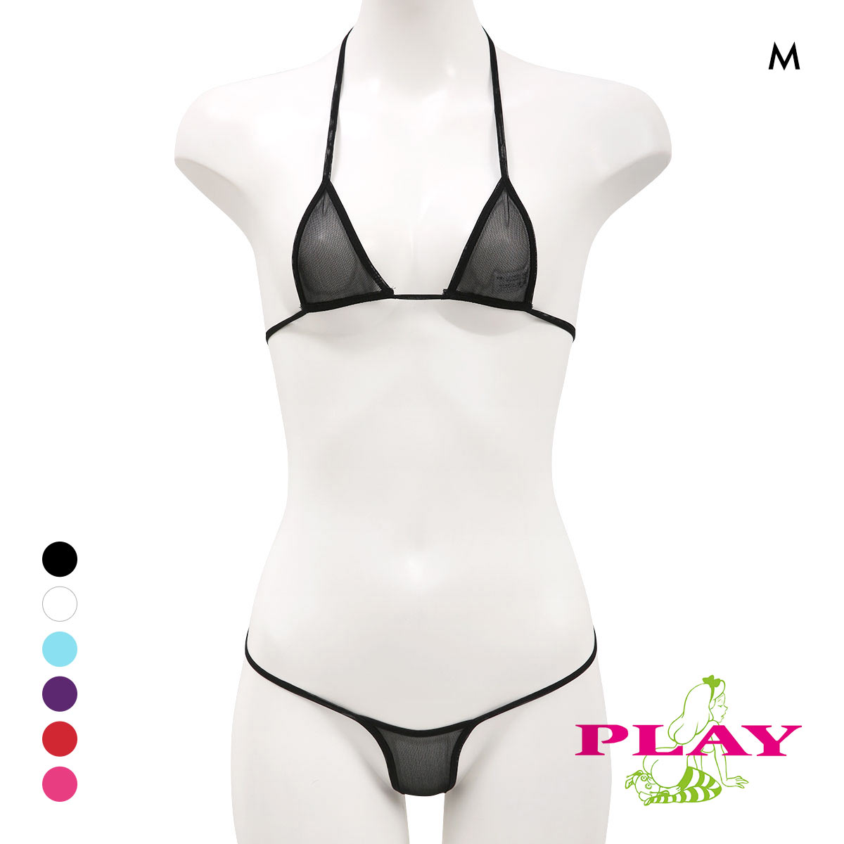 レディース マイクロブラ PLAY Powernet Super micro bikini set Tバック ブラセット M Ladys セクシー下着