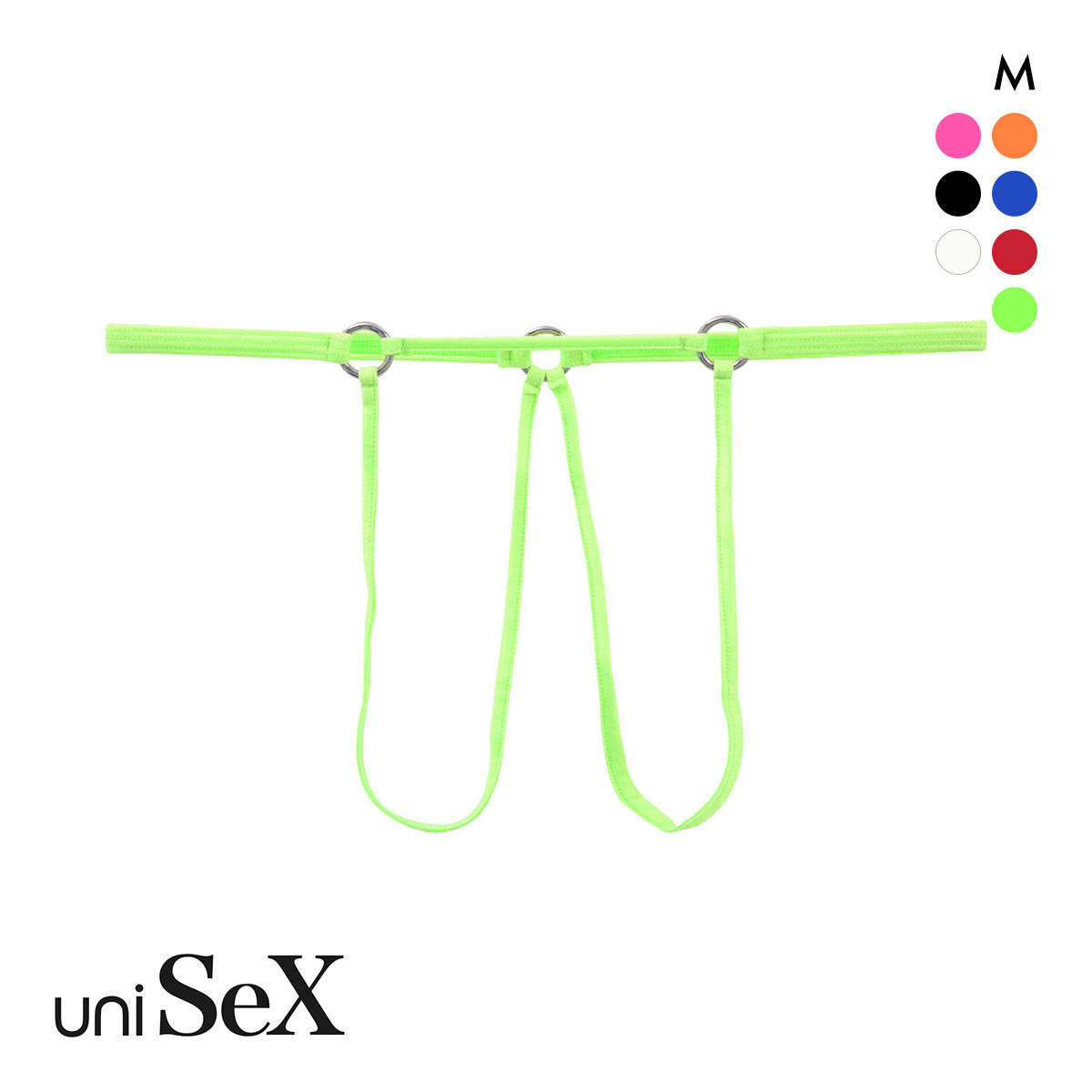 ユニセックス uniSeX WET 枠わくタンガ Tバック ビキニ ジェンダーレス 男女兼用 TM ボンテージ ソング(GR-グリーン-M)