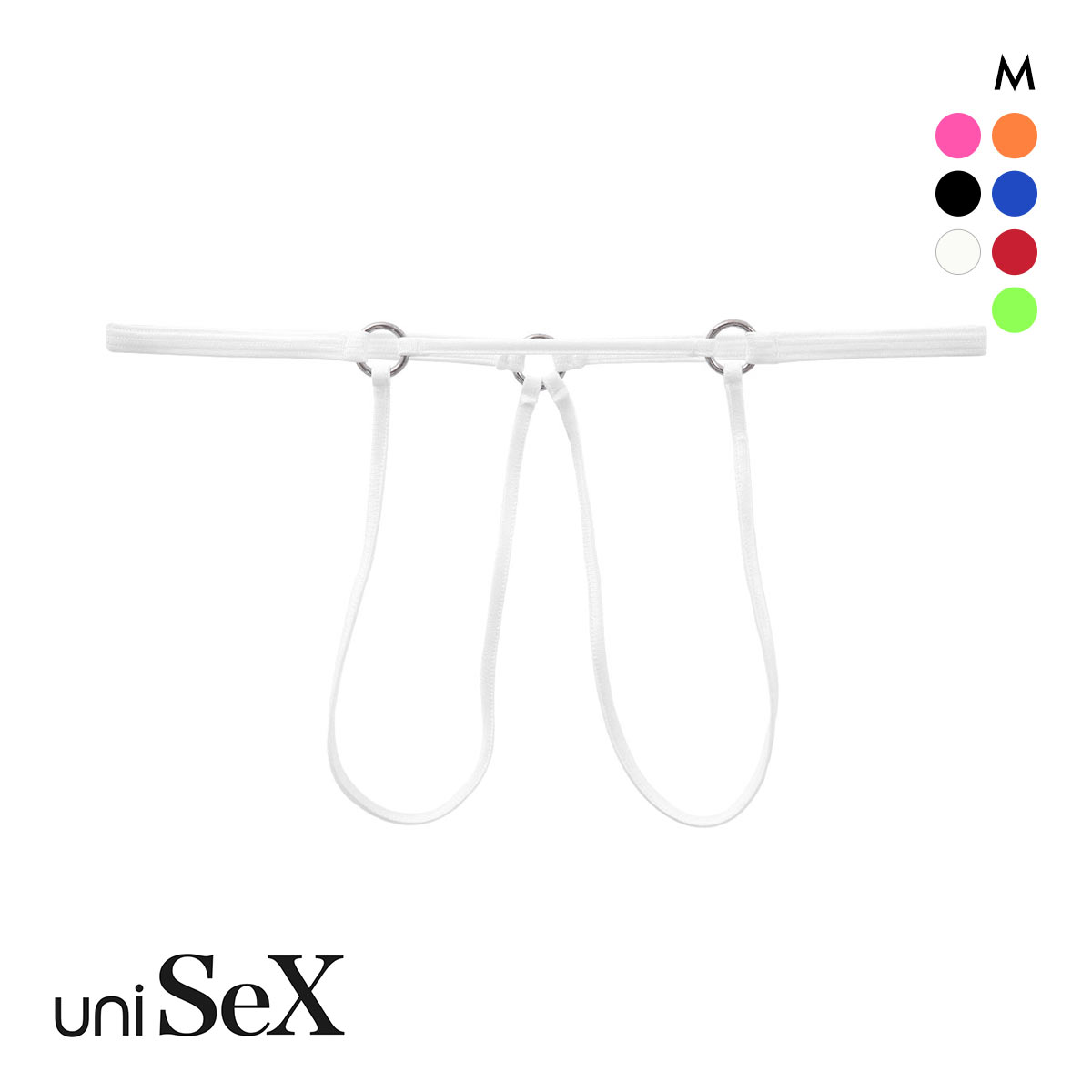 ユニセックス uniSeX WET 枠わくタンガ Tバック ビキニ ジェンダーレス 男女兼用 TM ボンテージ ソング(WH-ホワイト-M)