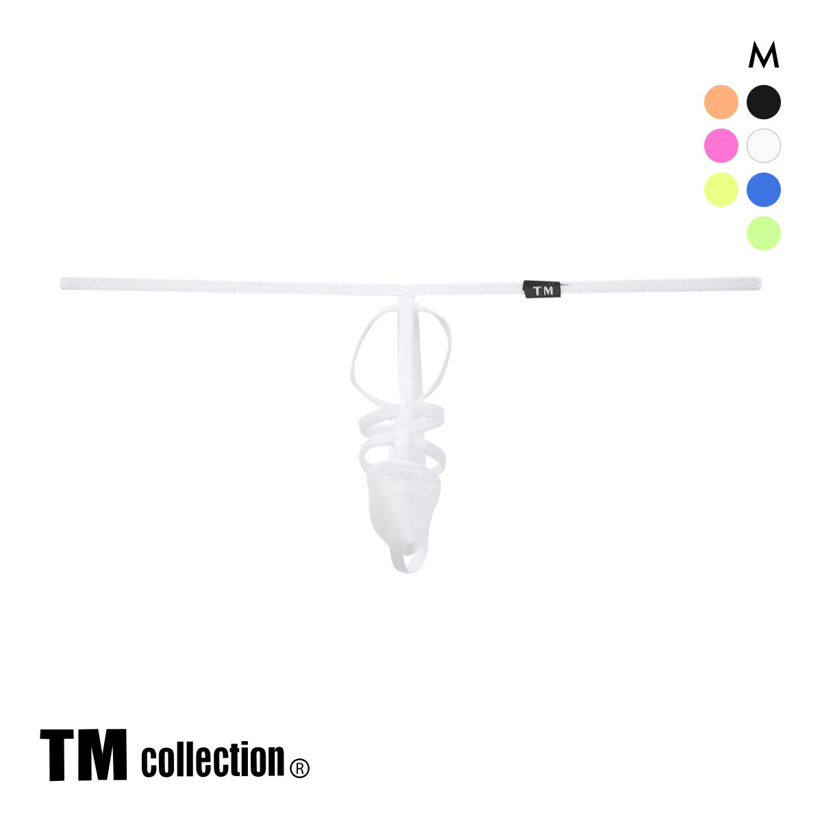 ティーエム コレクション STRIKESKIN 3連コックリング風ポールデコGストリング TM collection New Skin M メンズ(WH-ホワイト-M)
