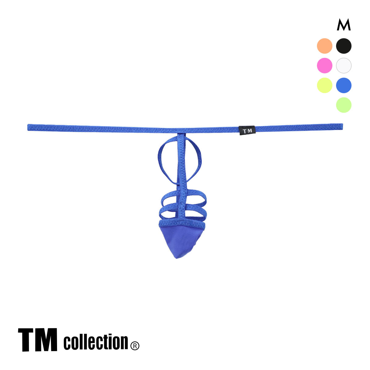 ティーエム コレクション STRIKESKIN 3連コックリング風ポールデコGストリング TM collection New Skin M メンズ(BU-ブルー-M)