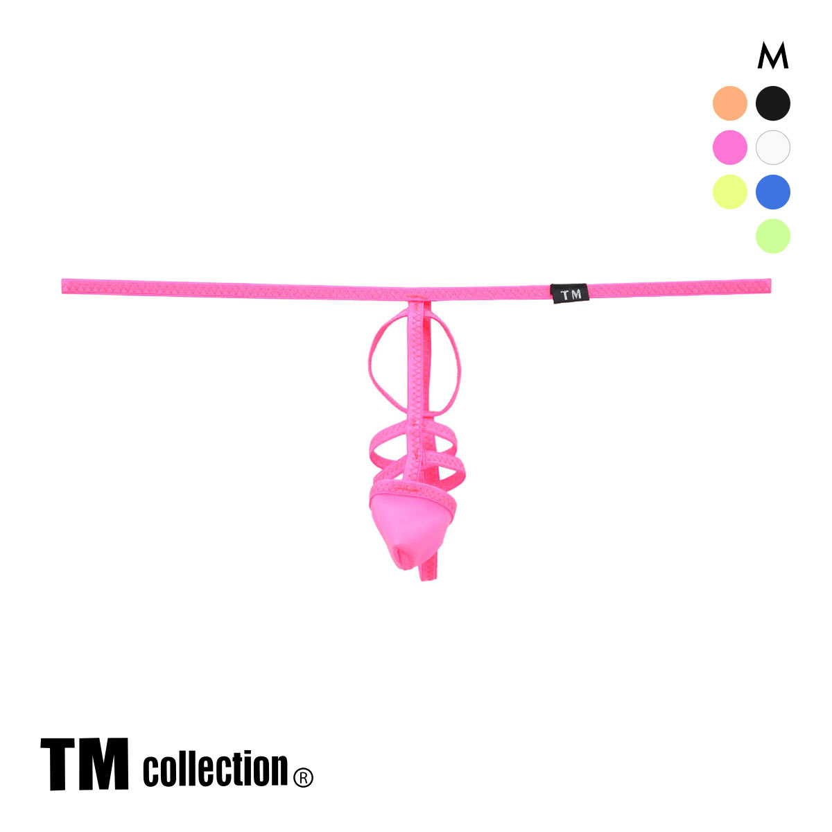 ティーエム コレクション STRIKESKIN 3連コックリング風ポールデコGストリング TM collection New Skin M メンズ(PI-ピンク-M)