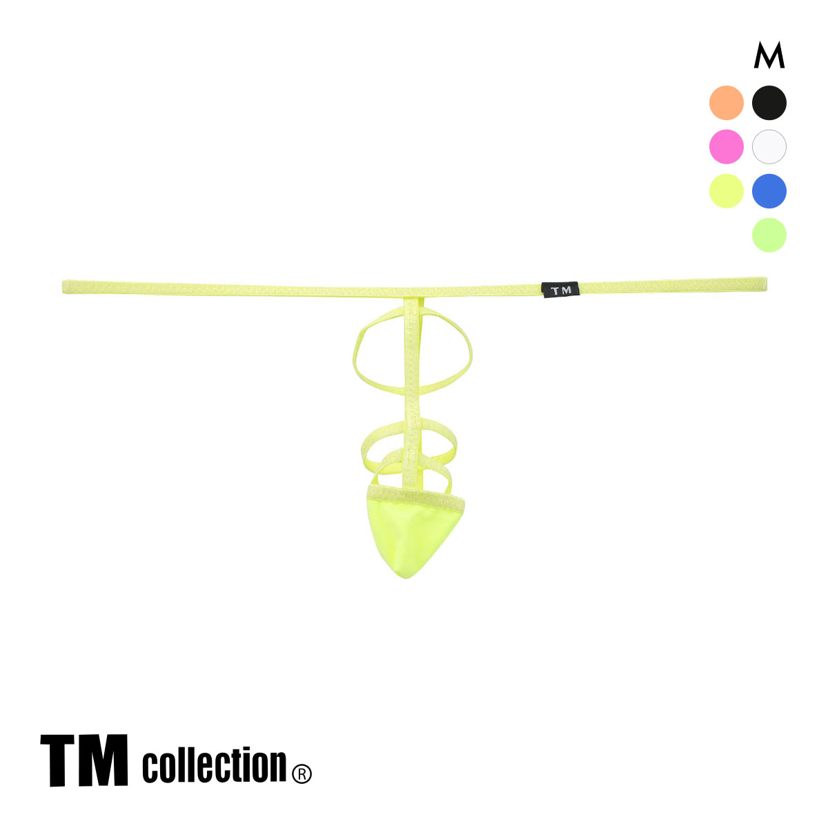 ティーエム コレクション STRIKESKIN 3連コックリング風ポールデコGストリング TM collection New Skin M メンズ(YE-イエロー-M)
