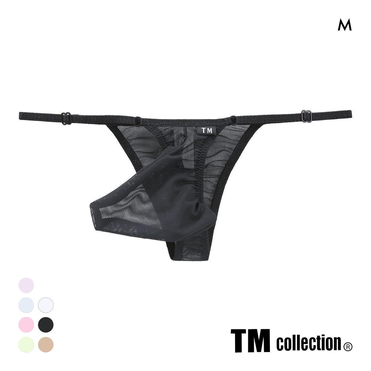 ティーエム コレクション Powernet Side Strap Mountain Bulge ハーフバック ビキニ HB(BK-ブラック-M)