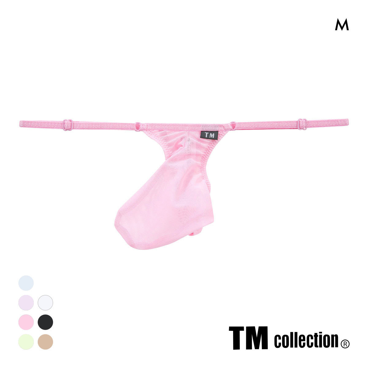 ティーエム コレクション Powernet Side Strap Mountain Bulge Tバック ビキニ TB(PI-ピンク-M)