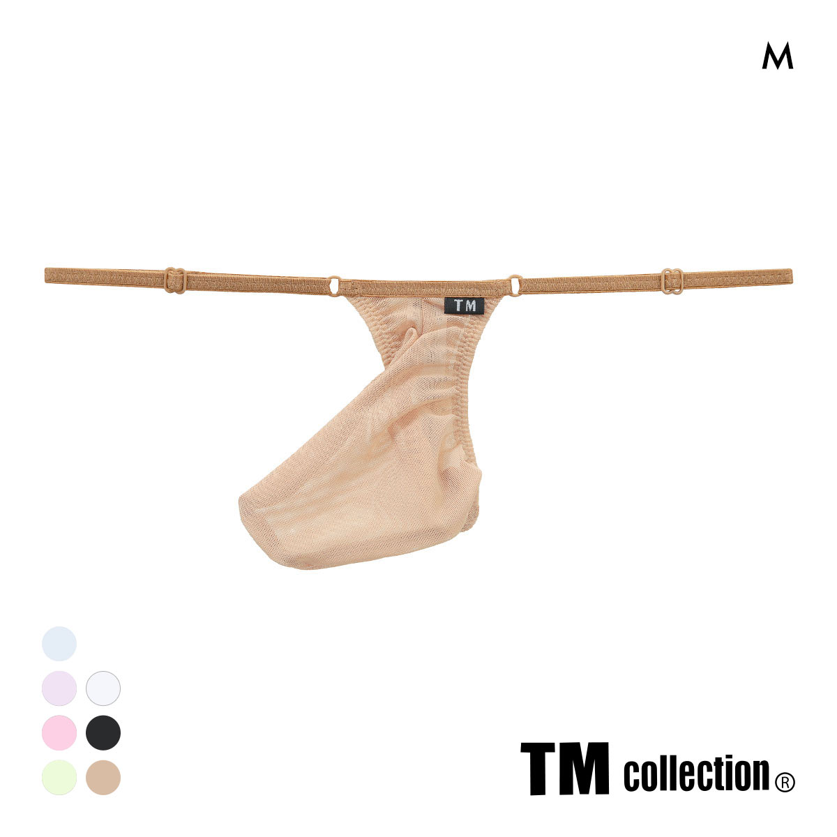 ティーエム コレクション Powernet Side Strap Mountain Bulge Tバック ビキニ TB(BE-ベージュ-M)