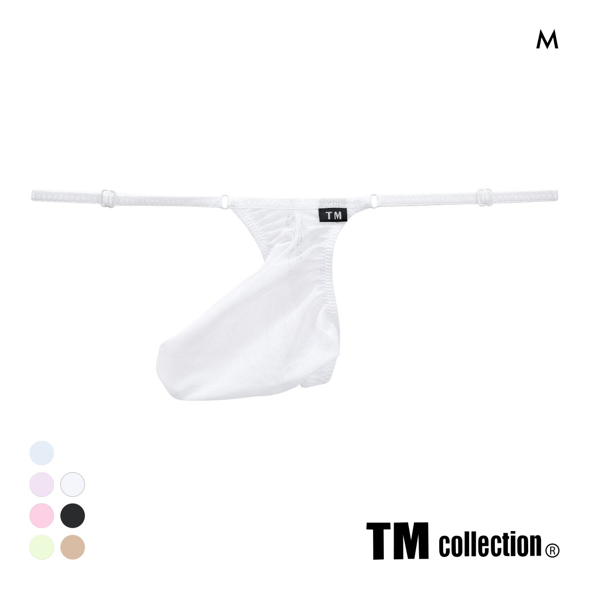 ティーエム コレクション Powernet Side Strap Mountain Bulge Tバック ビキニ TB(WH-ホワイト-M)