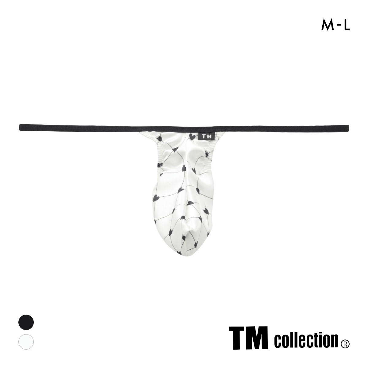ティーエム コレクション Heart Satin Mountain Bulge Tバック TB メンズ TM collection(WH-ホワイト-M)