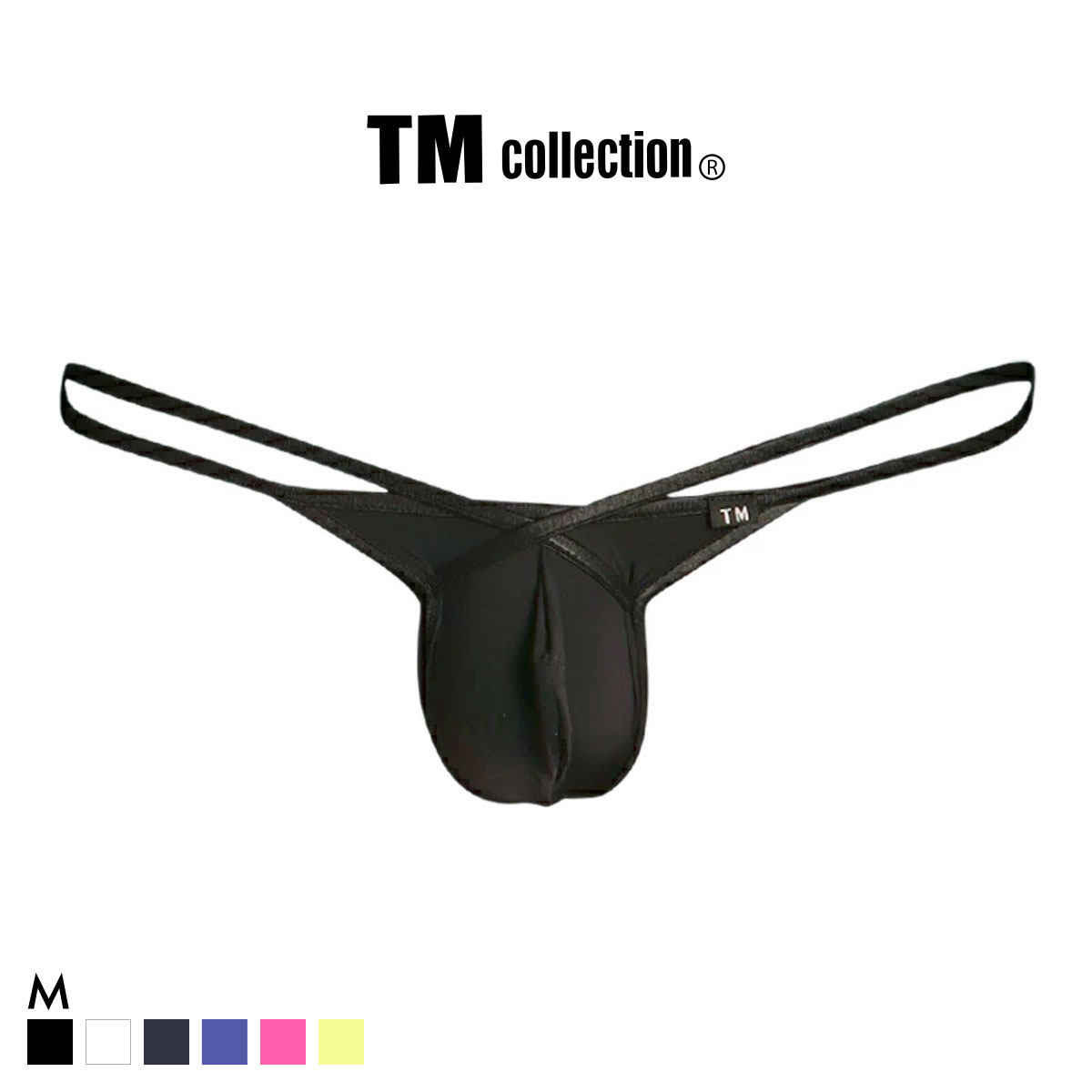 ティーエム コレクション STRIKESKIN × WET FRONT CROSS LINE TB Tバック ビキニ メンズ TM collection(BK-ブラック-M)