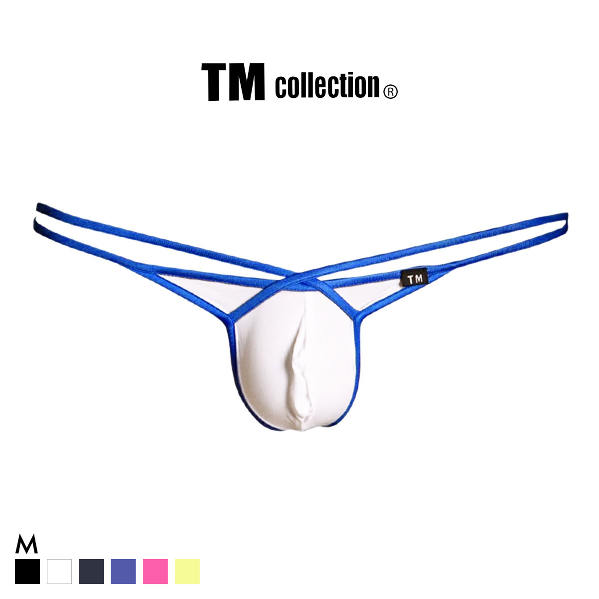 ティーエム コレクション STRIKESKIN × WET FRONT CROSS LINE TB Tバック ビキニ メンズ TM collection(WH-ホワイト-M)