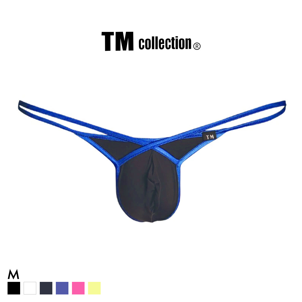 ティーエム コレクション STRIKESKIN × WET FRONT CROSS LINE TB Tバック ビキニ メンズ TM collection(NV-ネイビー-M)