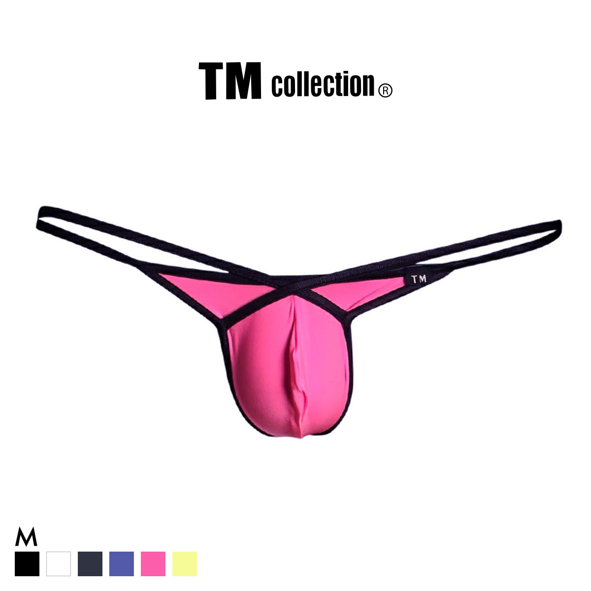 ティーエム コレクション STRIKESKIN × WET FRONT CROSS LINE TB Tバック ビキニ メンズ TM collection(PI-ピンク-M)