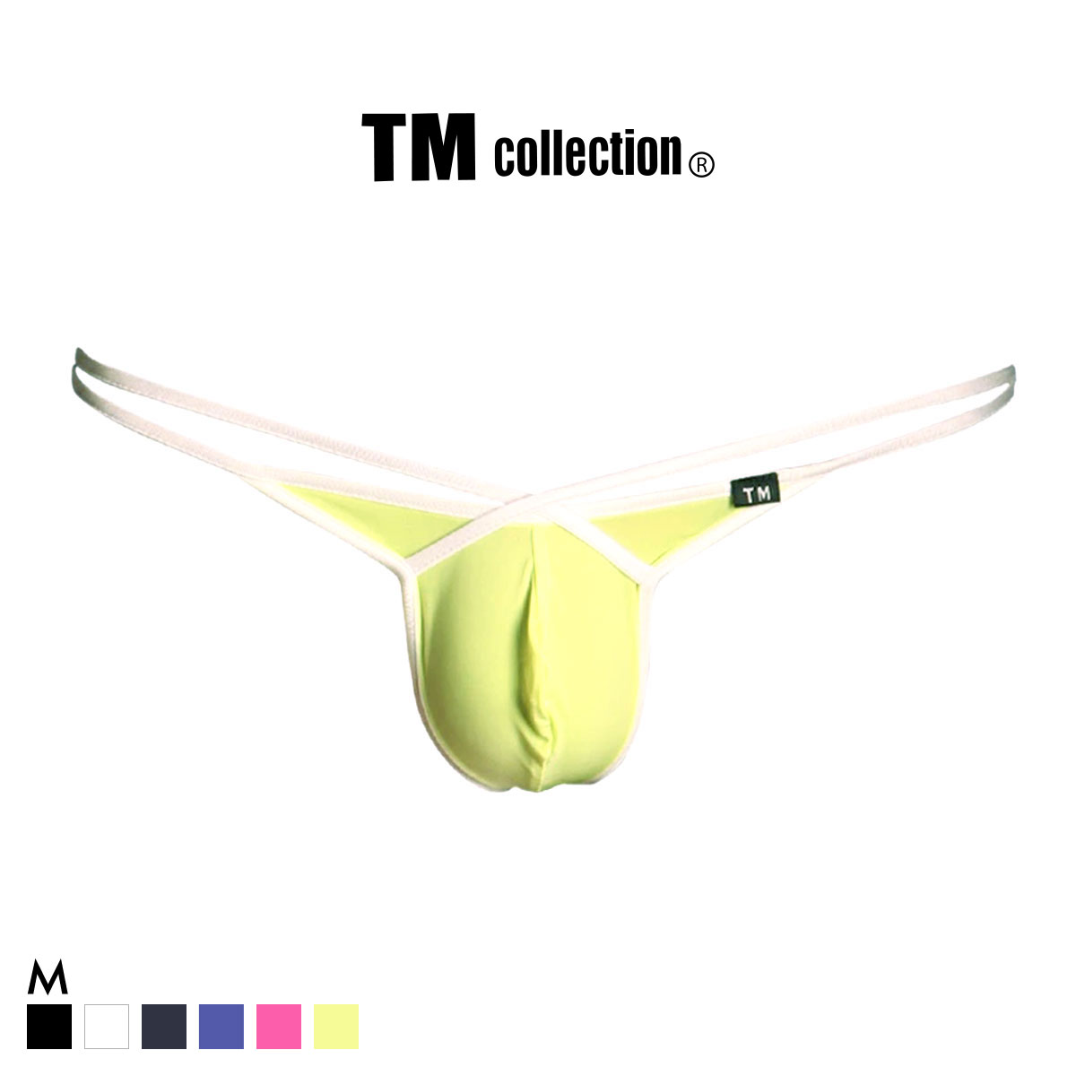 ティーエム コレクション STRIKESKIN × WET FRONT CROSS LINE TB Tバック ビキニ メンズ TM collection(YE-イエロー-M)