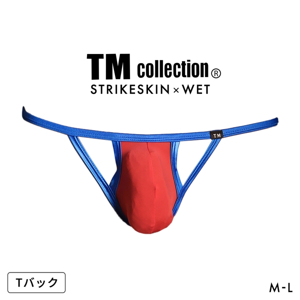 ティーエム コレクション STRIKESKIN x WET PEEK CUT TB Tバックビキニ M メンズ 前とじ TM collection 日本製