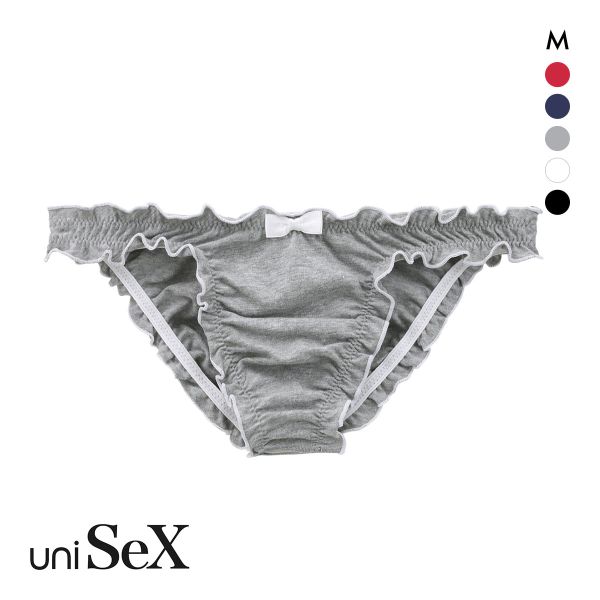 ユニセックス uniSeX コットンベア天 メローフリル フルバック ビキニ ショーツ M ジェンダーレス 男女兼用 TMコレクション