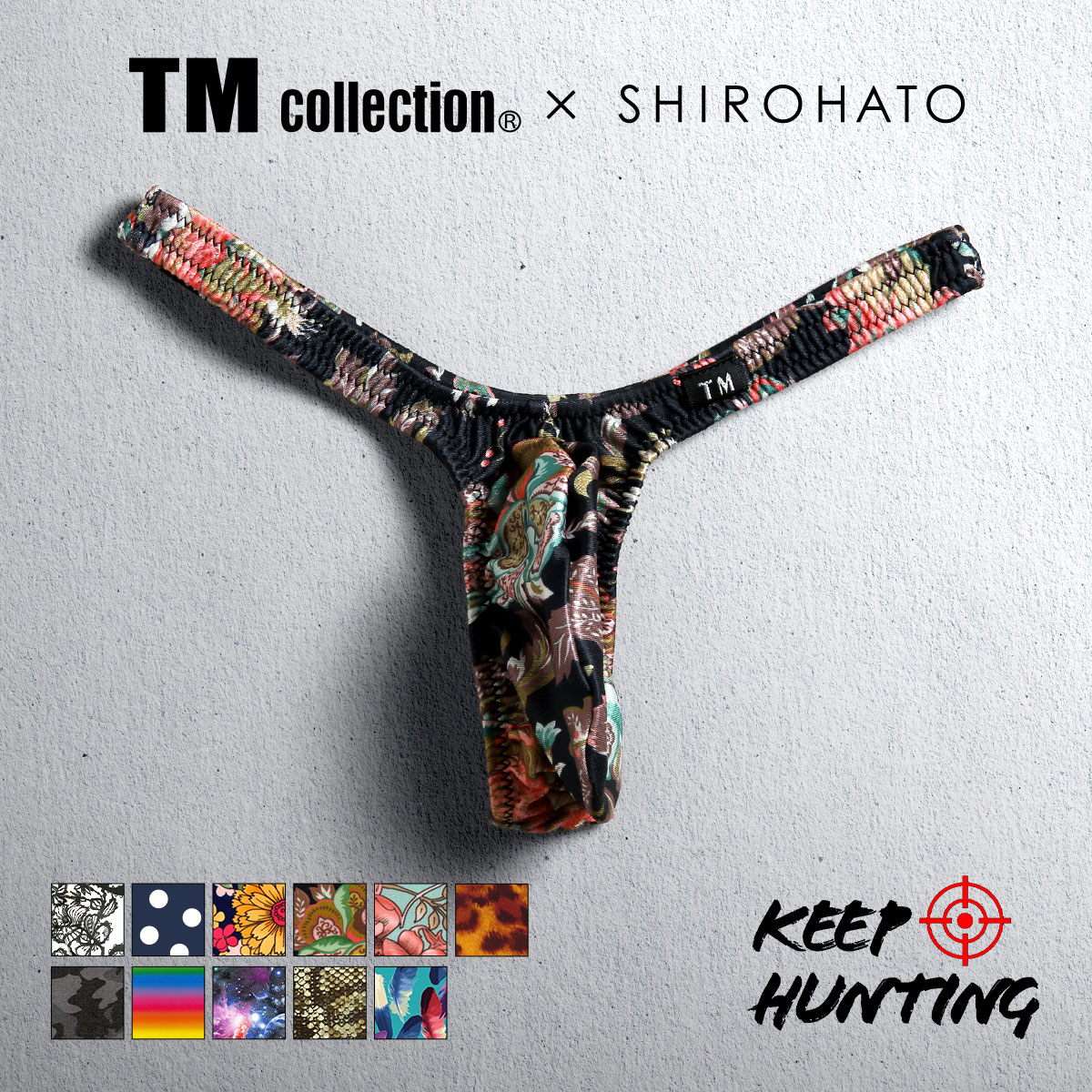 ティーエム コレクション TM collection × SHIROHATO コラボ YKS Variety of patterns Tバック ビキニ ブリーフ(E-M)