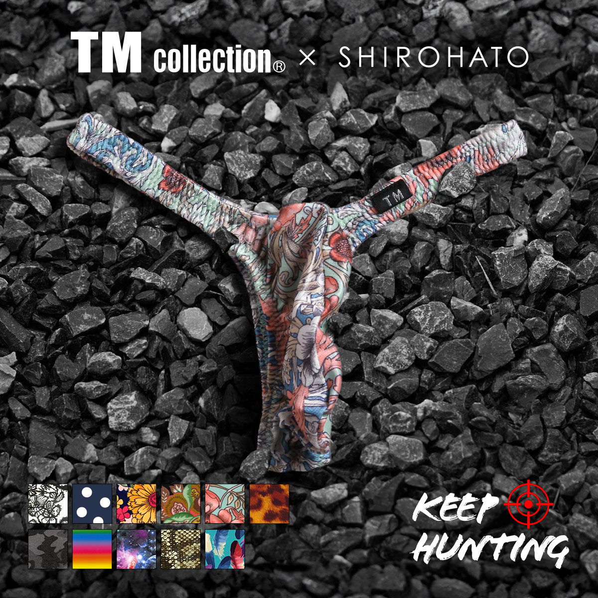 ティーエム コレクション TM collection × SHIROHATO コラボ YKS Variety of patterns Tバック ビキニ ブリーフ(F-M)