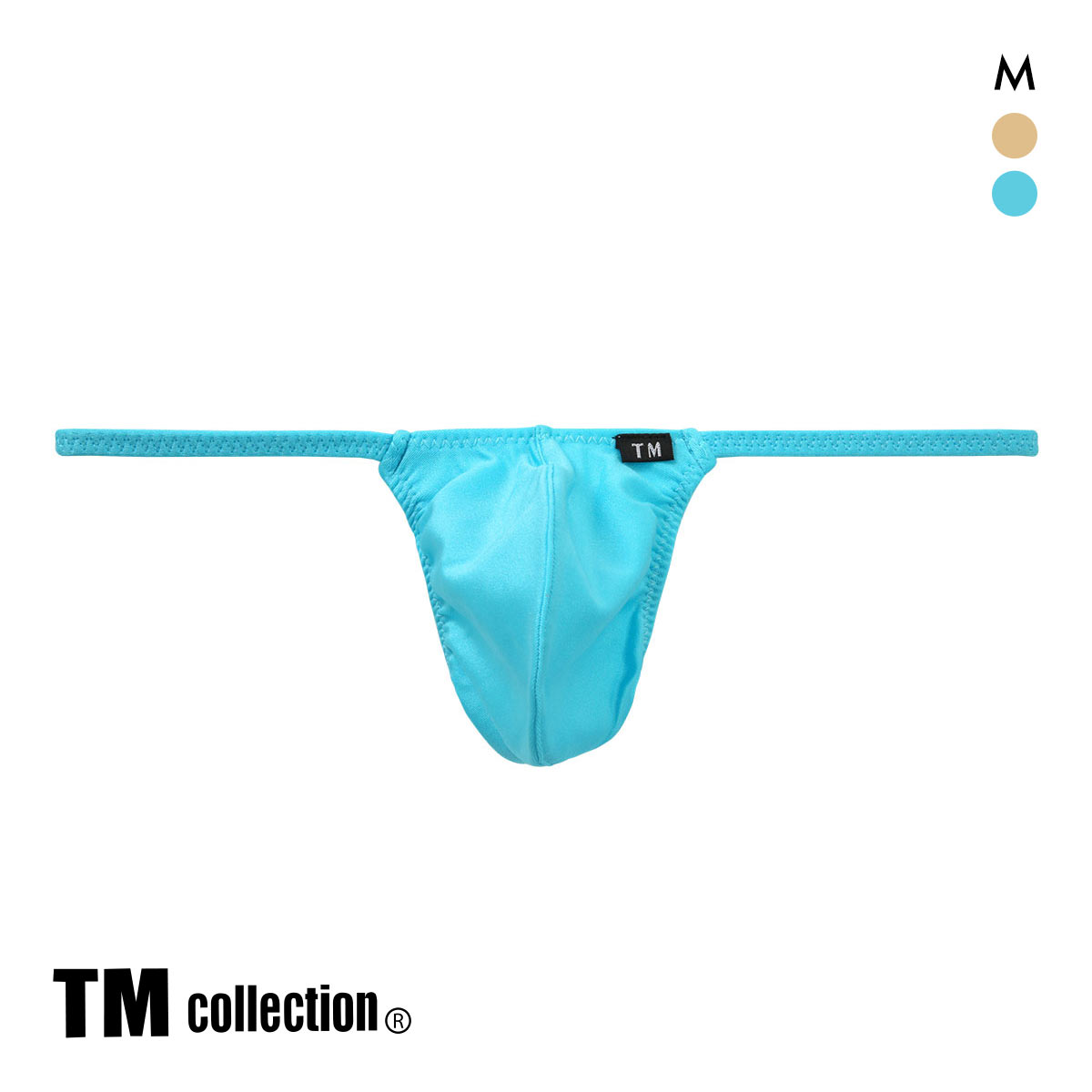 ティーエム コレクション Bright 2way もっこりGストリング Tバック タンガ メンズ TM collection(SX-サックス-M)