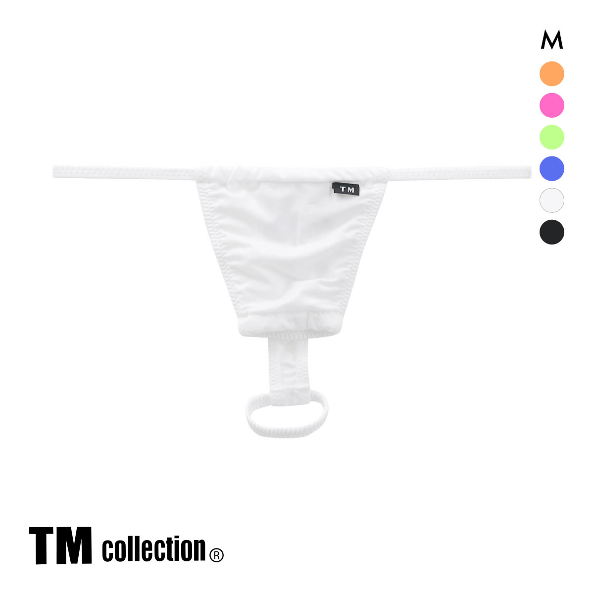 ティーエム コレクション STRIKESKIN POLE＆BALL Tバック M 透け メンズ セクシー 前閉じ TM collection(WH-ホワイト-M)