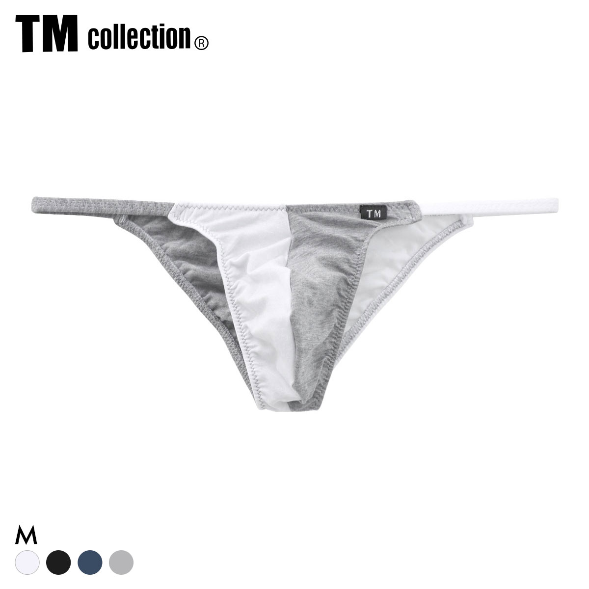 ティーエム コレクション Lyocell side string 2tone HB ハーフバック ビキニ メンズ TM collection(GY-グレー-M)