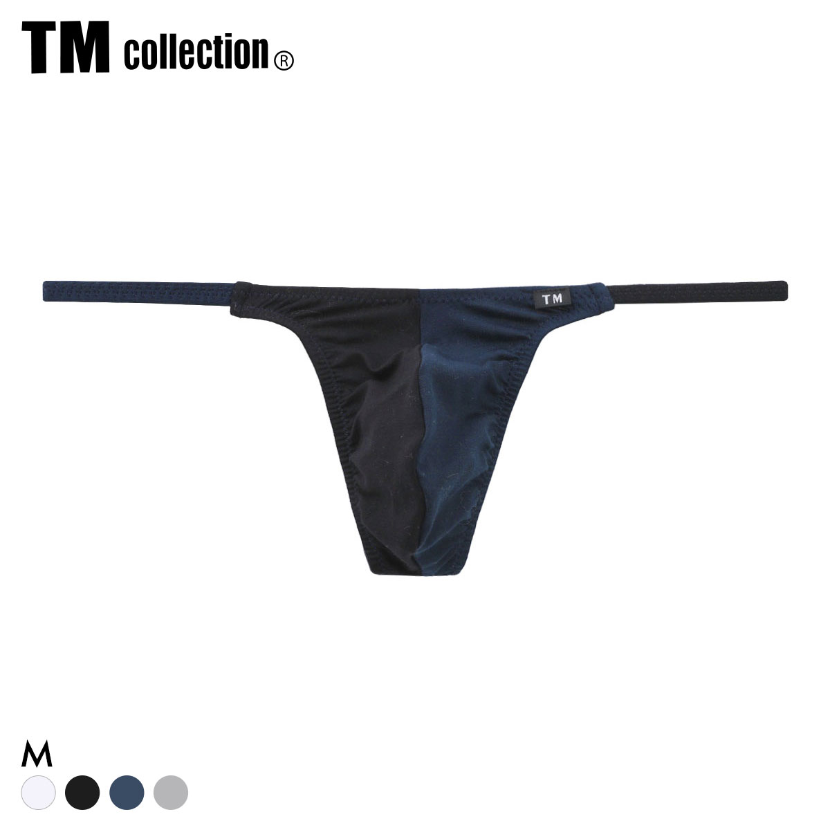 ティーエム コレクション Lyocell side string 2tone TB Tバック ビキニ メンズ TM collection(NV-ネイビー-M)