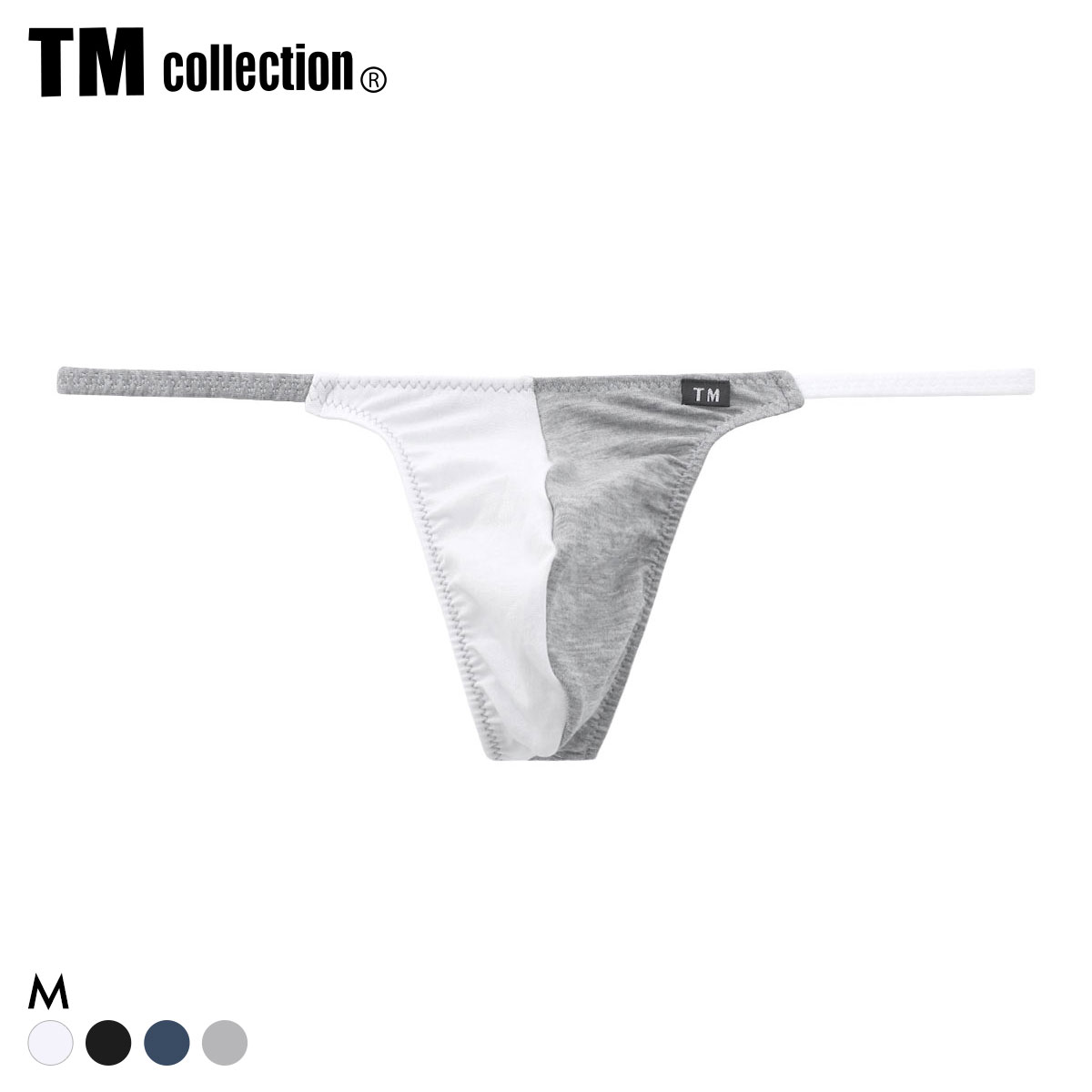 ティーエム コレクション Lyocell side string 2tone TB Tバック ビキニ メンズ TM collection(GY-グレー-M)