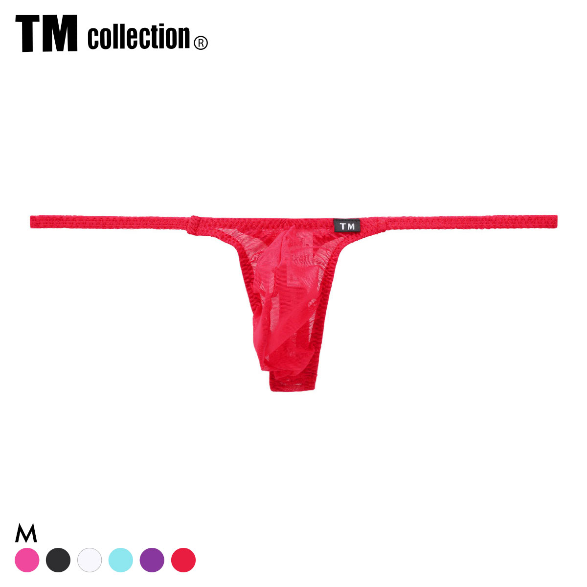 ティーエム コレクション Powernet side string bulge Tバック メンズ TM collection(RE-レッド-M)