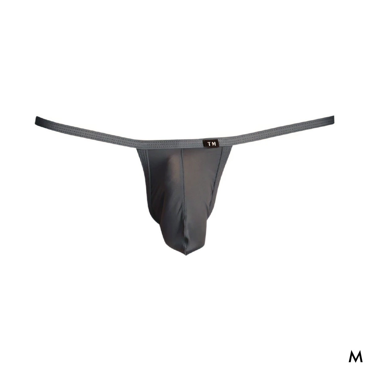 ティーエム コレクション さらっと2way カップぷっくり G-string Gストリング メンズ Tバック TM collection 日本製(GY-グレー-M)