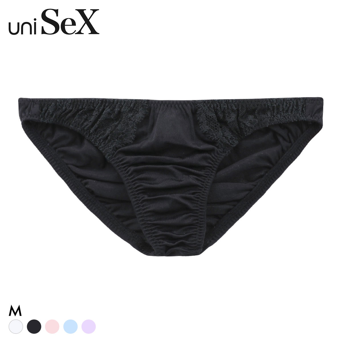 ユニセックス NewT2M2 lace cute HB ハーフバック ショーツ ジェンダーレス 男女兼用 TM uniSeX(BK-ブラック-M)