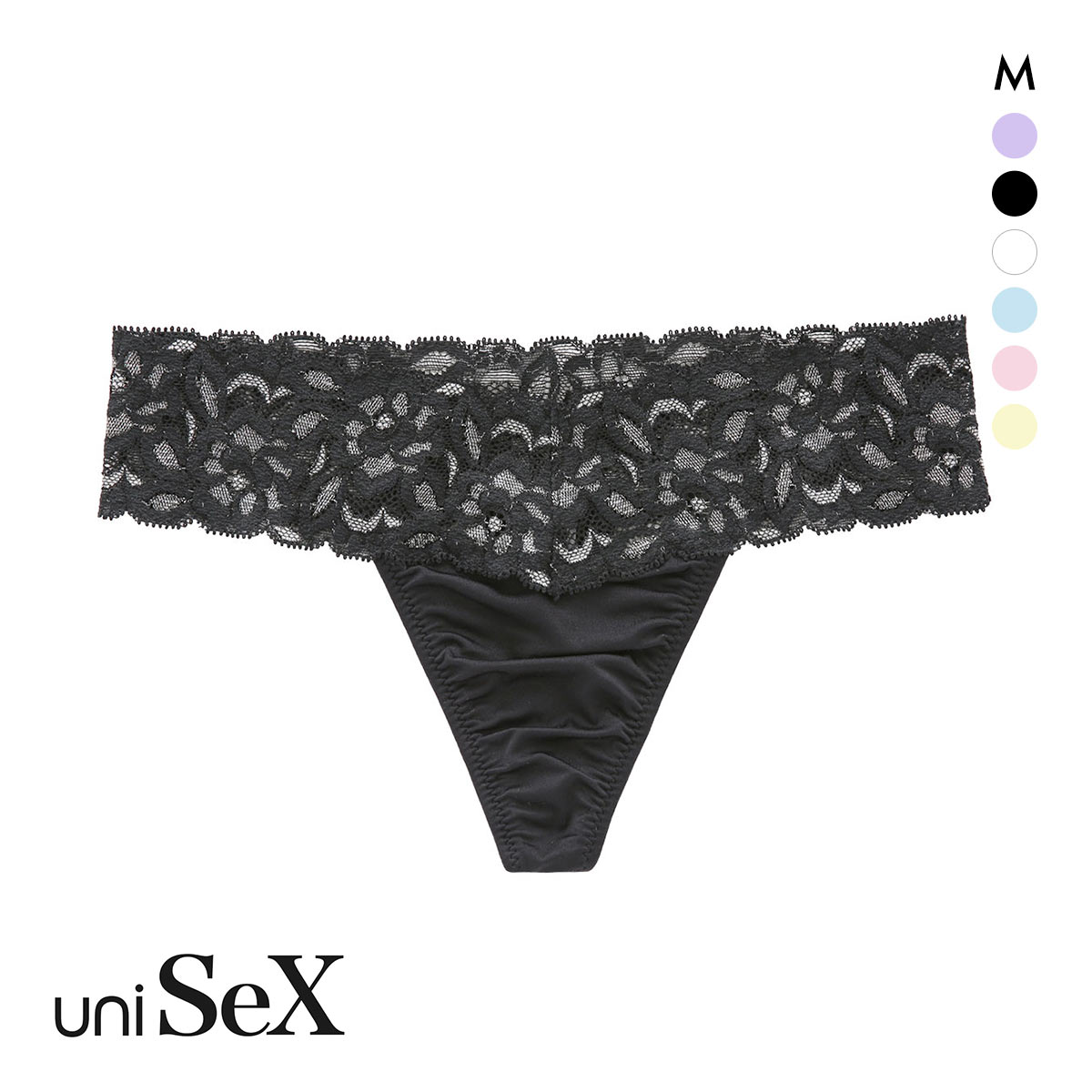 ユニセックス NewT2M2 ウエストレースTバック ジェンダーレス 男女兼用 TM uniSeX(BK-ブラック-M)