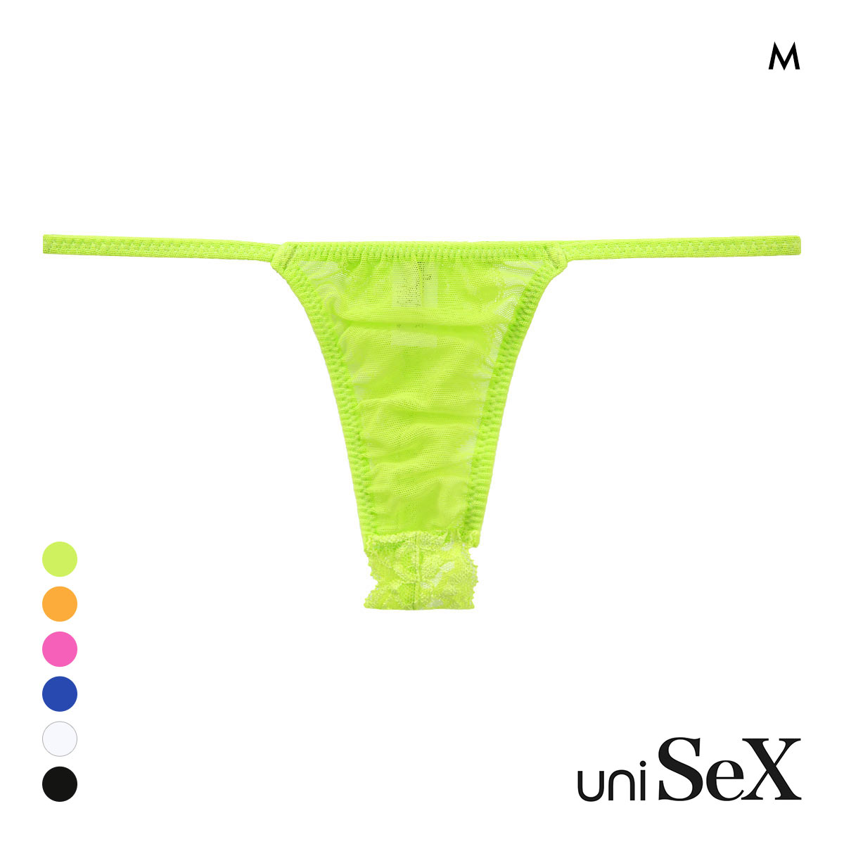 ユニセックス UNISEX Powernet back lace Tバック ジェンダーレス 男女兼用 TM uniSeX(GR-グリーン-M)