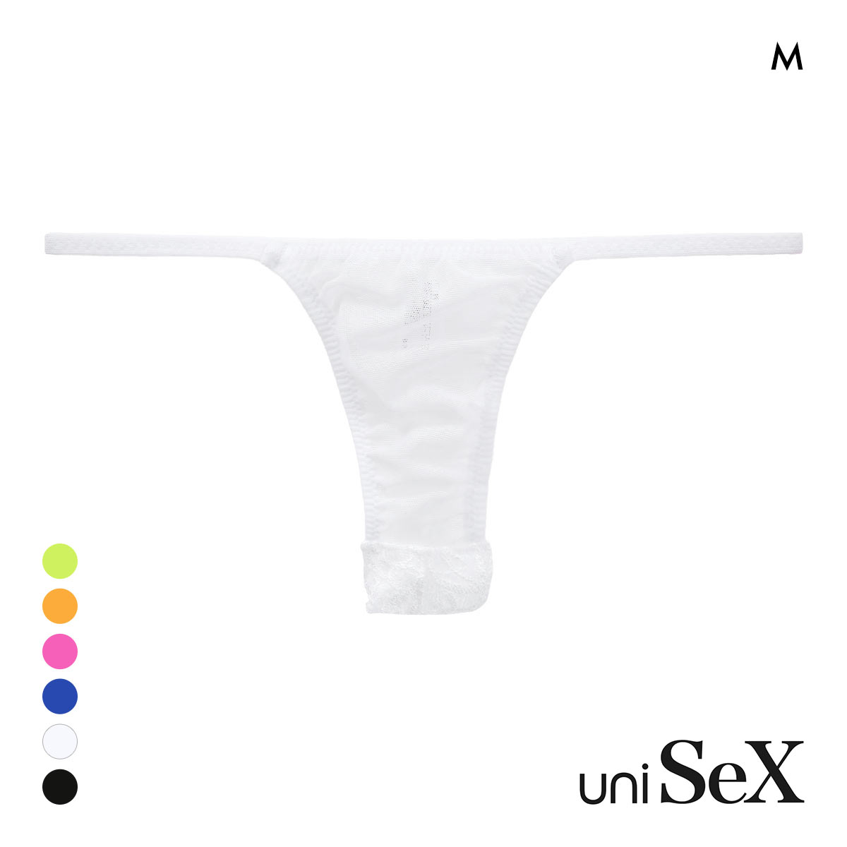 ユニセックス UNISEX Powernet back lace Tバック ジェンダーレス 男女兼用 TM uniSeX(WH-ホワイト-M)