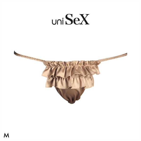 ユニセックス uniSeX Satin フリルふんどし風Gストリング Tバック ショーツ ジェンダーレス 男女兼用 TM collection 日本製