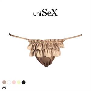 ユニセックス uniSeX Satin フリルふんどし風Gストリング Tバック ショーツ ジェンダーレス 男女兼用 TM collection 日本製