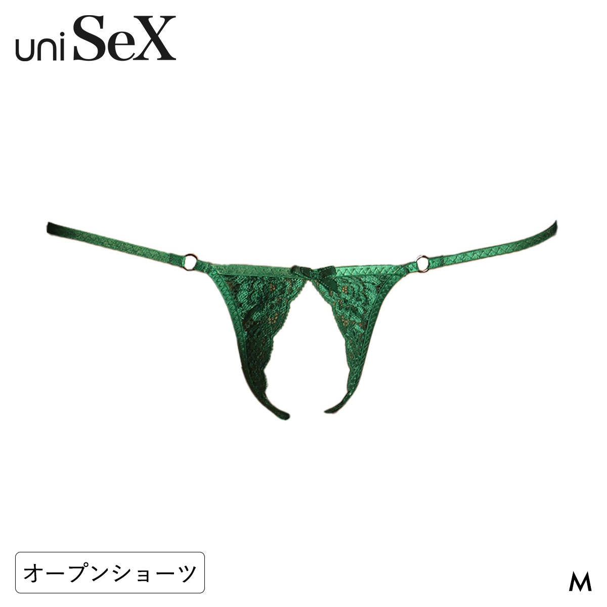 ティーエム コレクション UNISEX Lace sexy open Lingerie ユニセックス(GR-グリーン-M)