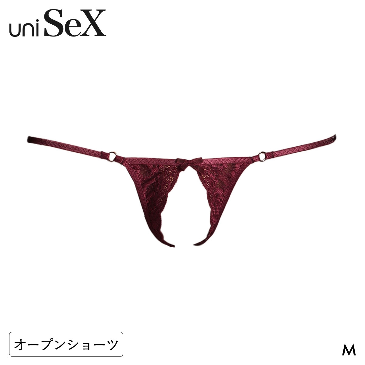 ティーエム コレクション UNISEX Lace sexy open Lingerie ユニセックス(WI-ワイン-M)