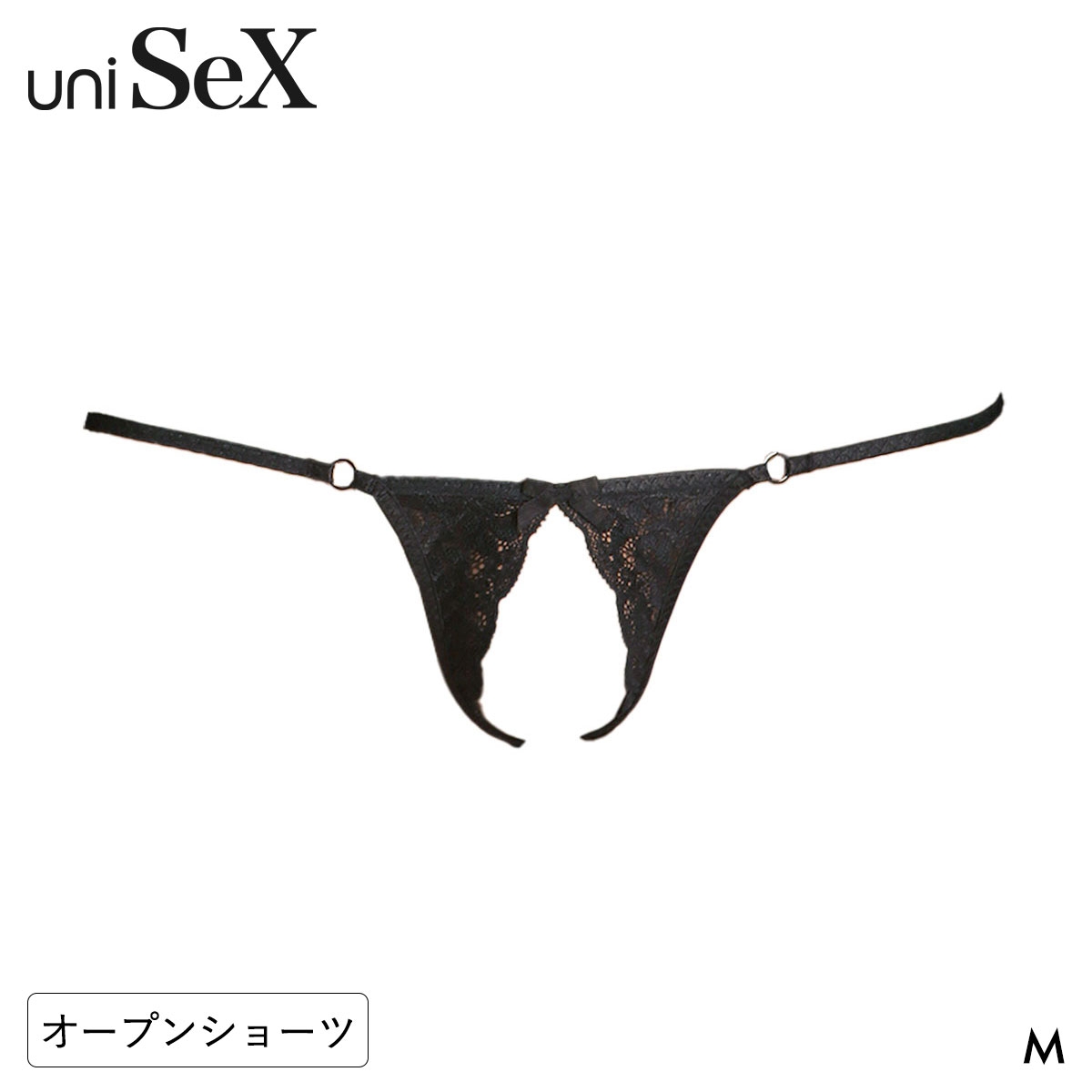 ティーエム コレクション UNISEX Lace sexy open Lingerie ユニセックス(BK-ブラック-M)