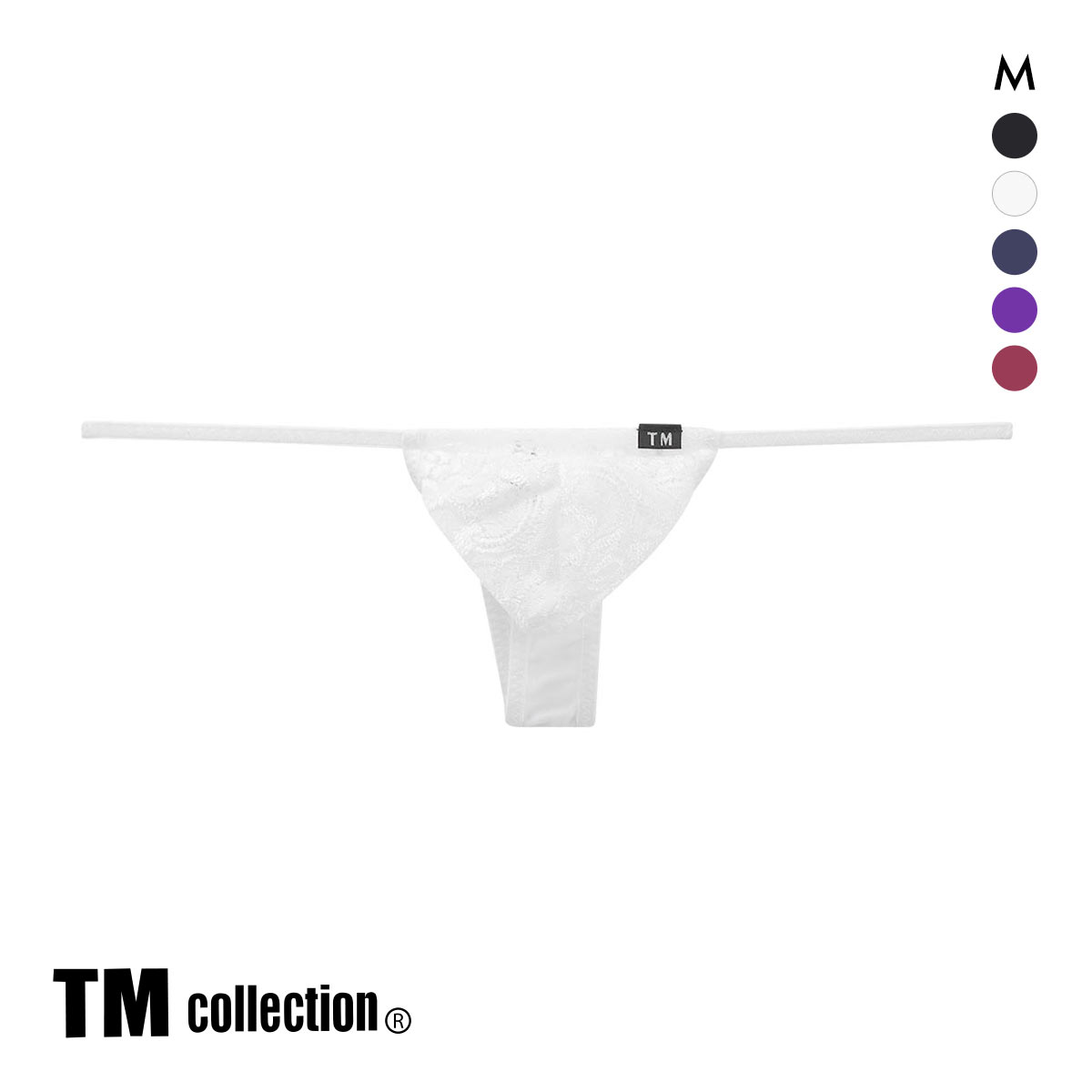 ティーエム コレクション NewT2M2 レースカップぷっくりTバック TM collection コンフォート Tバック ビキニ M(WH-ホワイト-M)