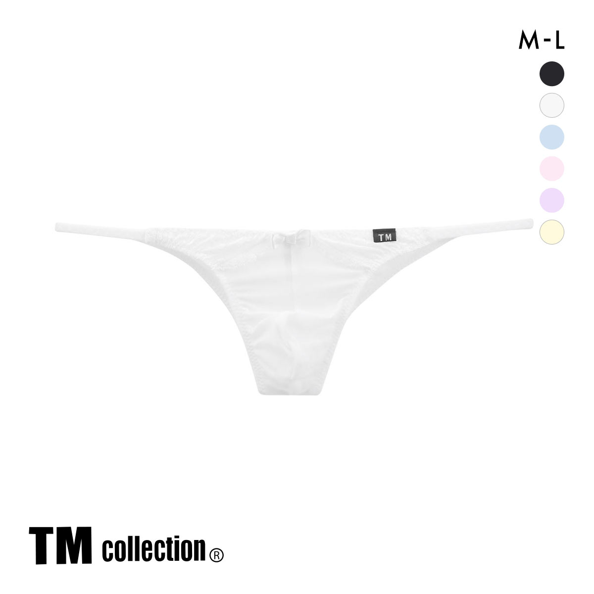 ティーエム コレクション SNewT2M2 x Lace cute ハーフバック HB M L 透け 前閉じ メンズ ビキニ セクシー(WH-ホワイト-M)