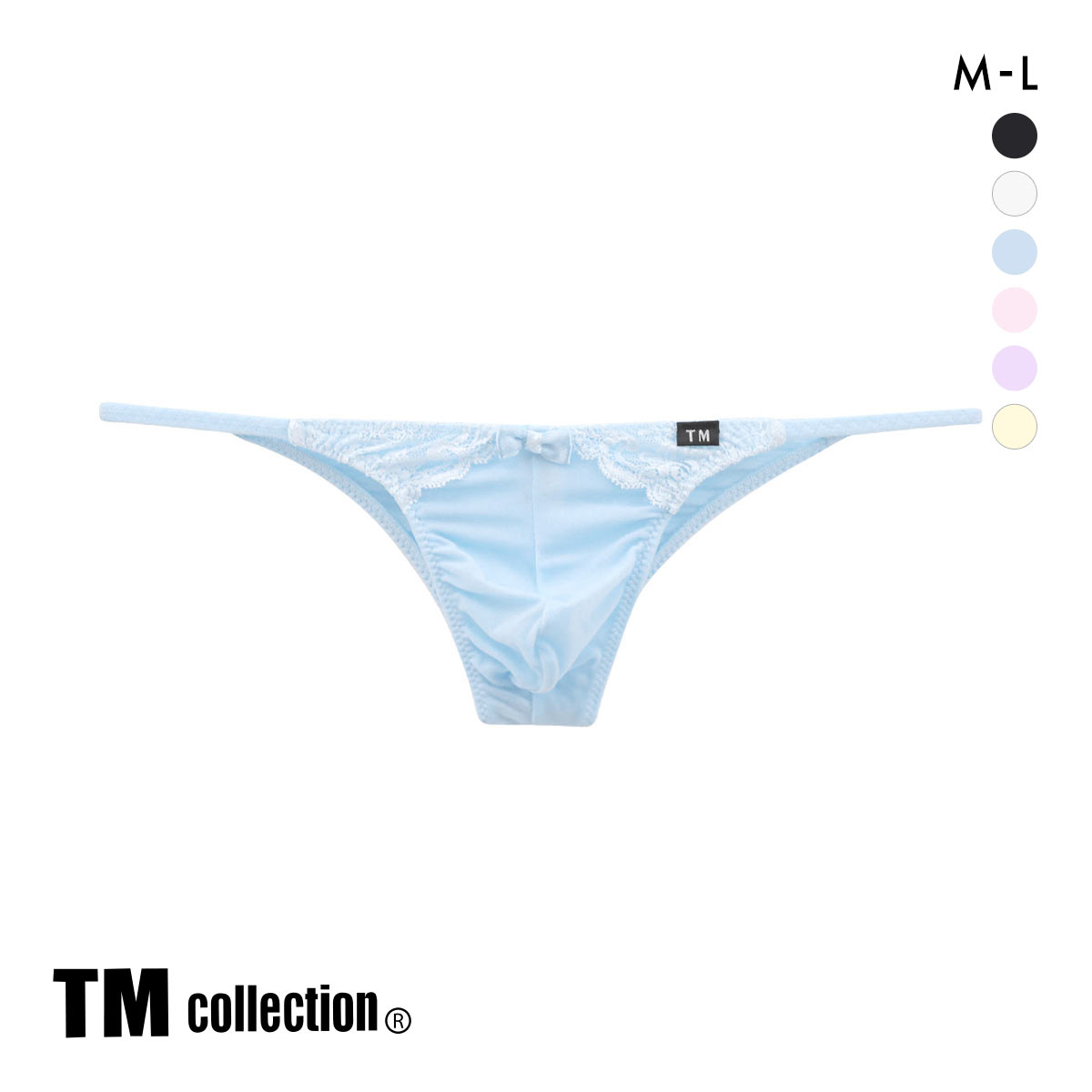 ティーエム コレクション SNewT2M2 x Lace cute ハーフバック HB M L 透け 前閉じ メンズ ビキニ セクシー(SX-サックス-M)